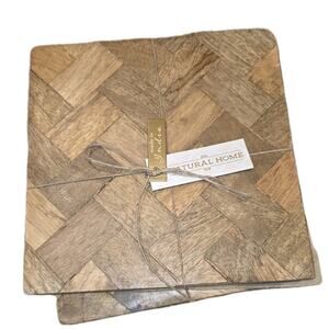 Nwt Natural Home Set Of Two‎ Made In India Wood Trivets
